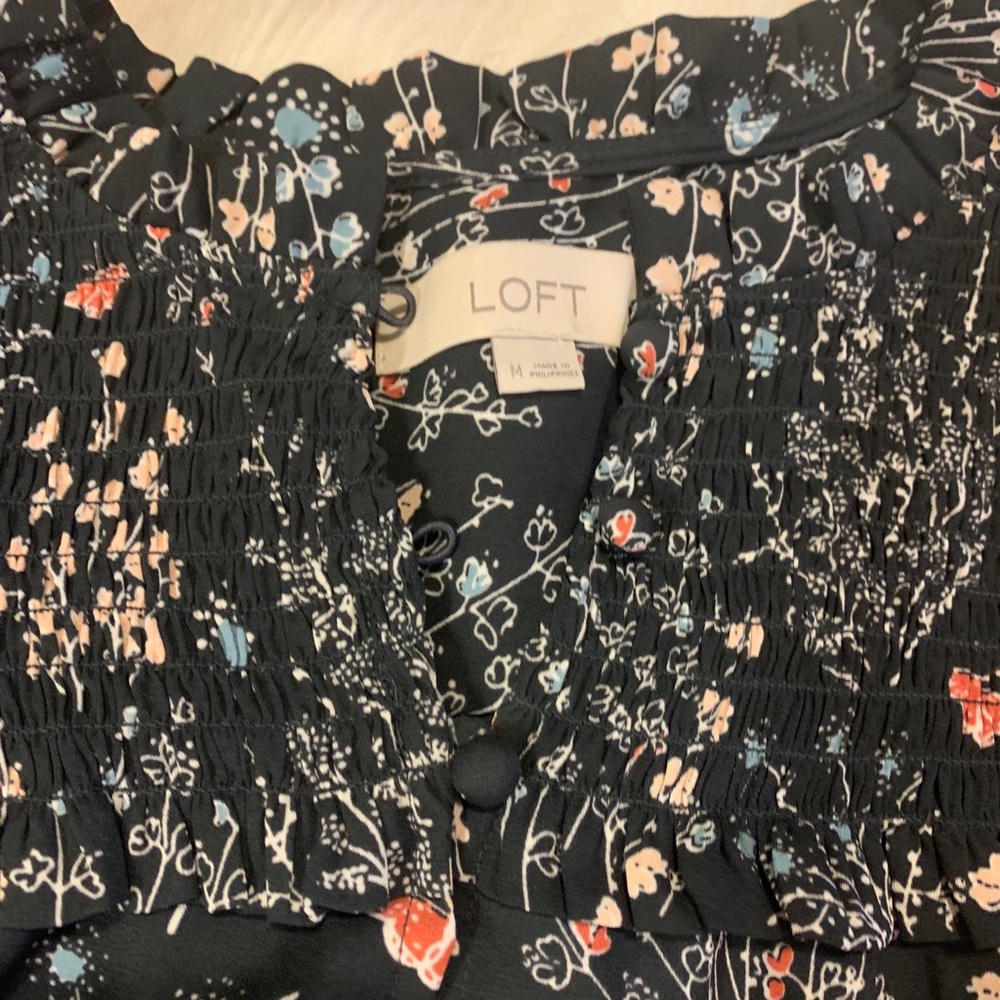 Loft Grey Floral Blouse - Picture 4 of 6